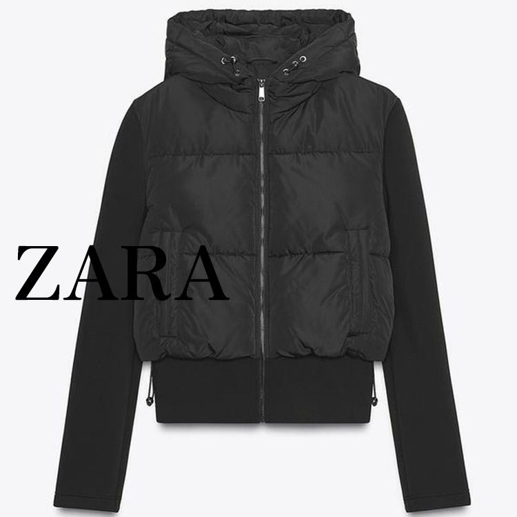 ZARA】フード付きキルティングジャケット 8073/224/800 (ZARA/ダウン