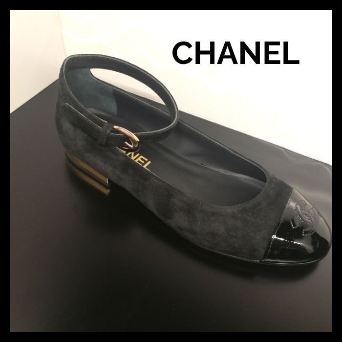 CHANEL】シャネル メリージェーン ベルベッド☆ブラック 上品 (CHANEL