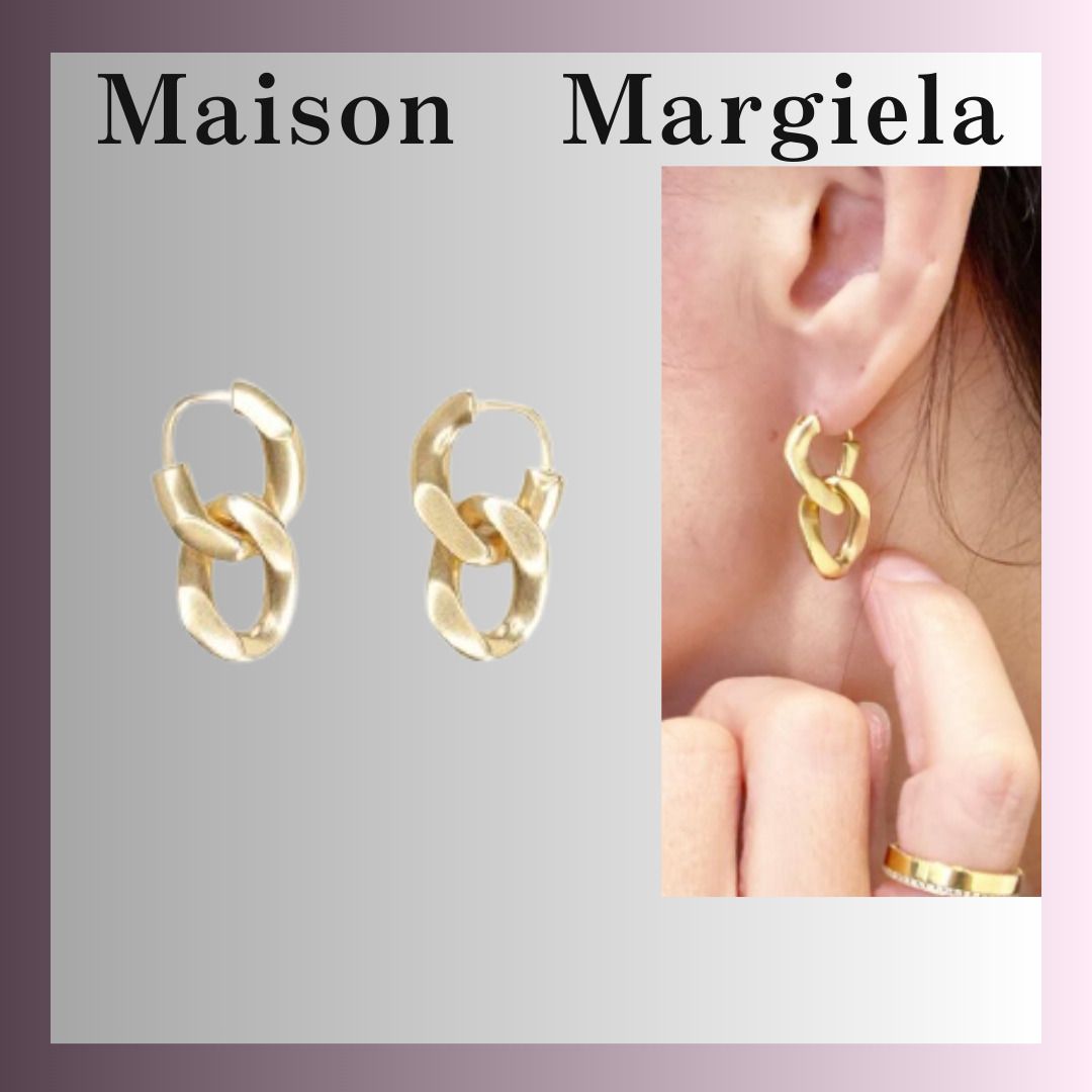 関送込☆Maison Margiela マイヨン ピアス ダブルカーブリンク (Maison