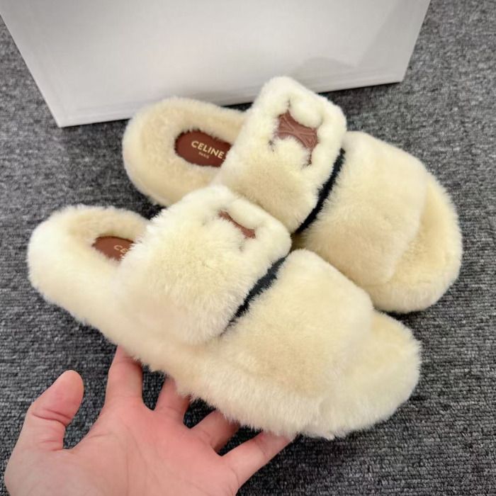 ☆Celine☆もこもこ スライド トリオンフ シアリングサンダル (CELINE