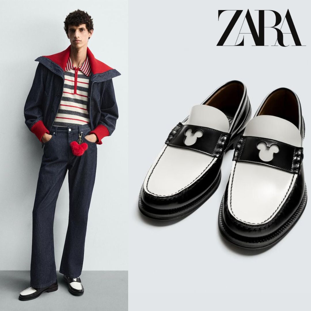 ZARA］レザーローファー HARRY LAMBERT FOR ZARA X DISNEY (ZARA