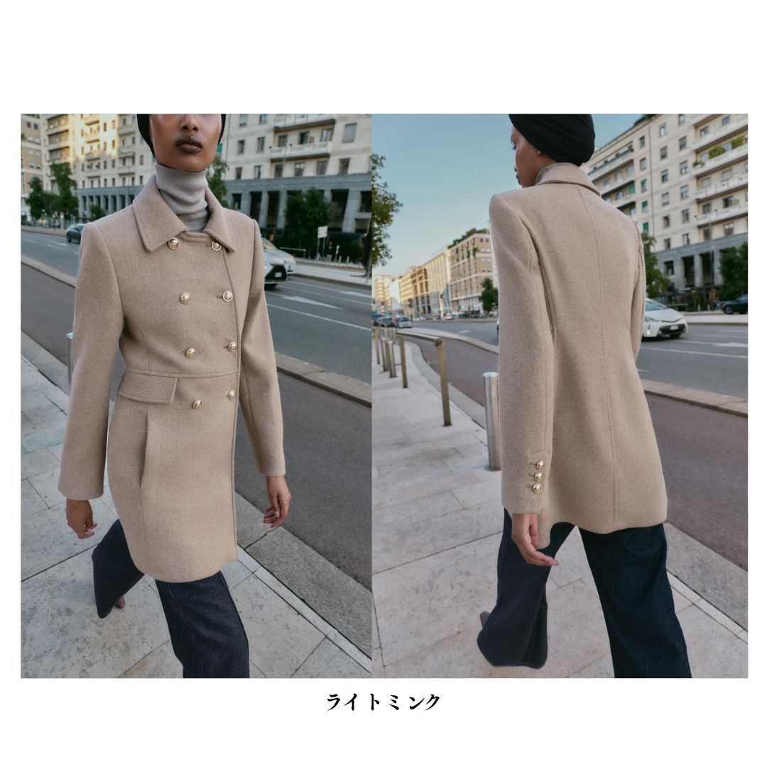 ZARA】NEW ウール混紡ショート丈ダブルブレストコート (ZARA/コート
