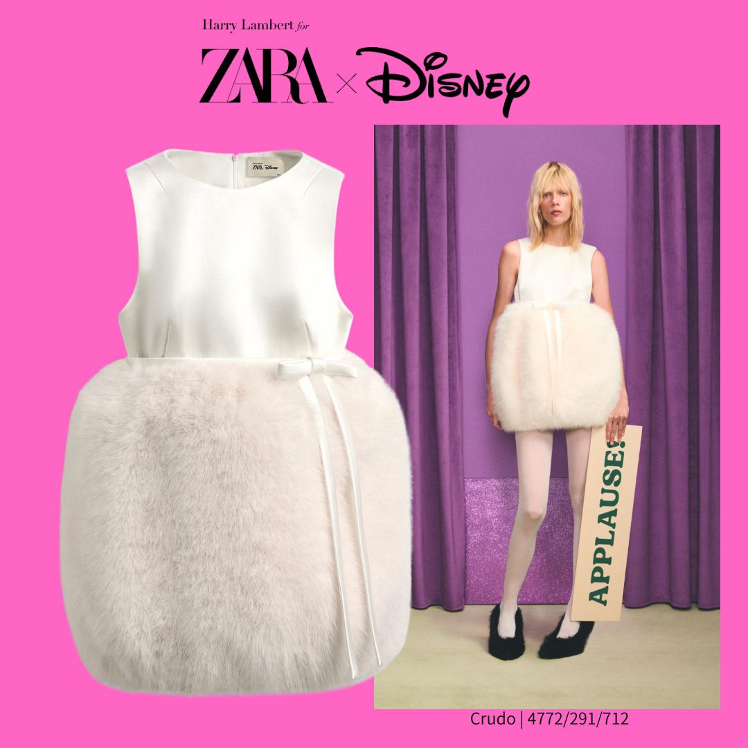 ZARA】 X DISNEY フェイクファーコンビミニワンピース (ZARA