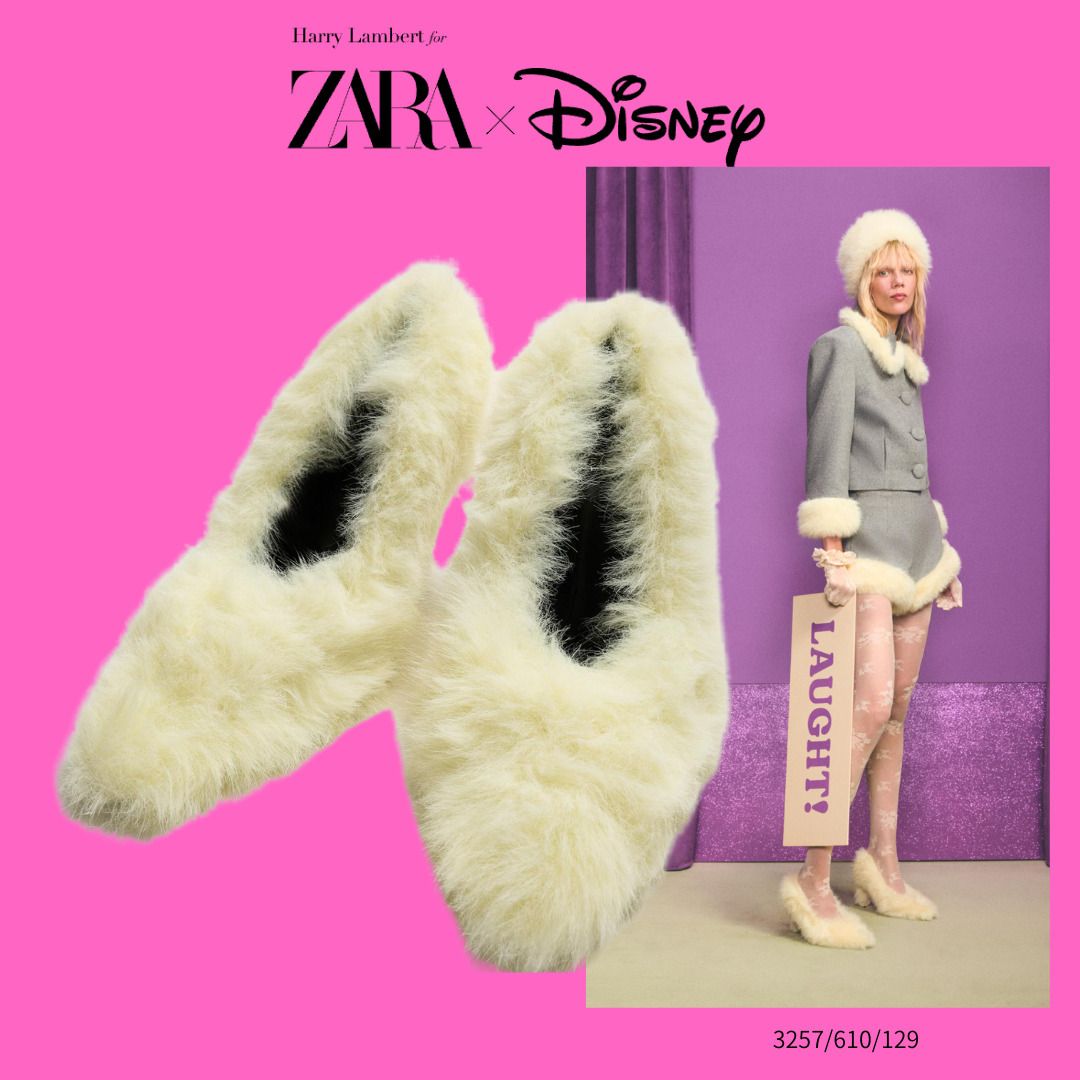 ZARA】フェイクファーシューズ HARRY LAMBERT x DISNEY (ZARA/サンダル