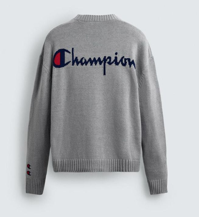 ZARA チャンピオン ストライプ パッチ ジャージー セーター 限定 (ZARA