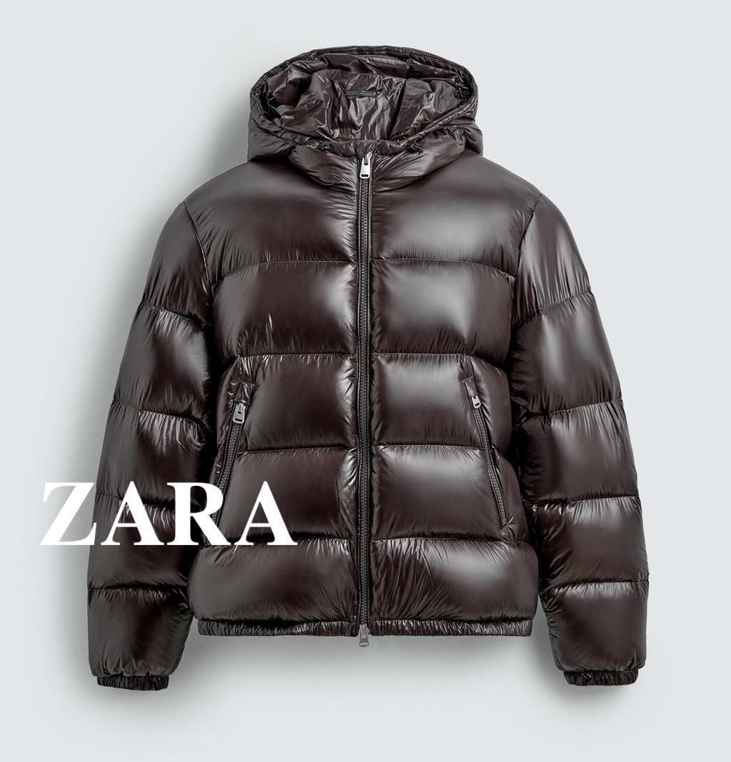 ☆ドイツ発*ZARA*新作*100% FEATHER ダウンジャケット/BROWN☆ (ZARA