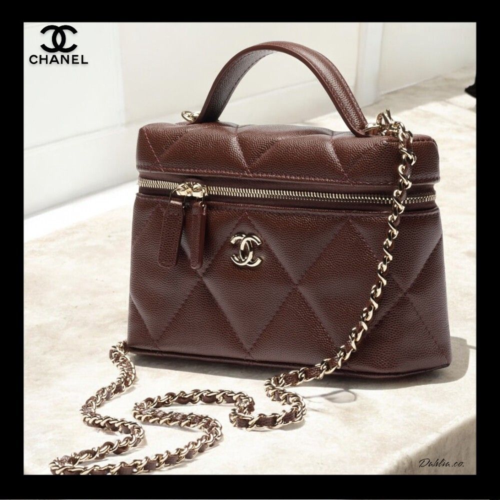 CHANEL】25/26AW ヴァニティケース ブラウン カーフ 関税込み (CHANEL