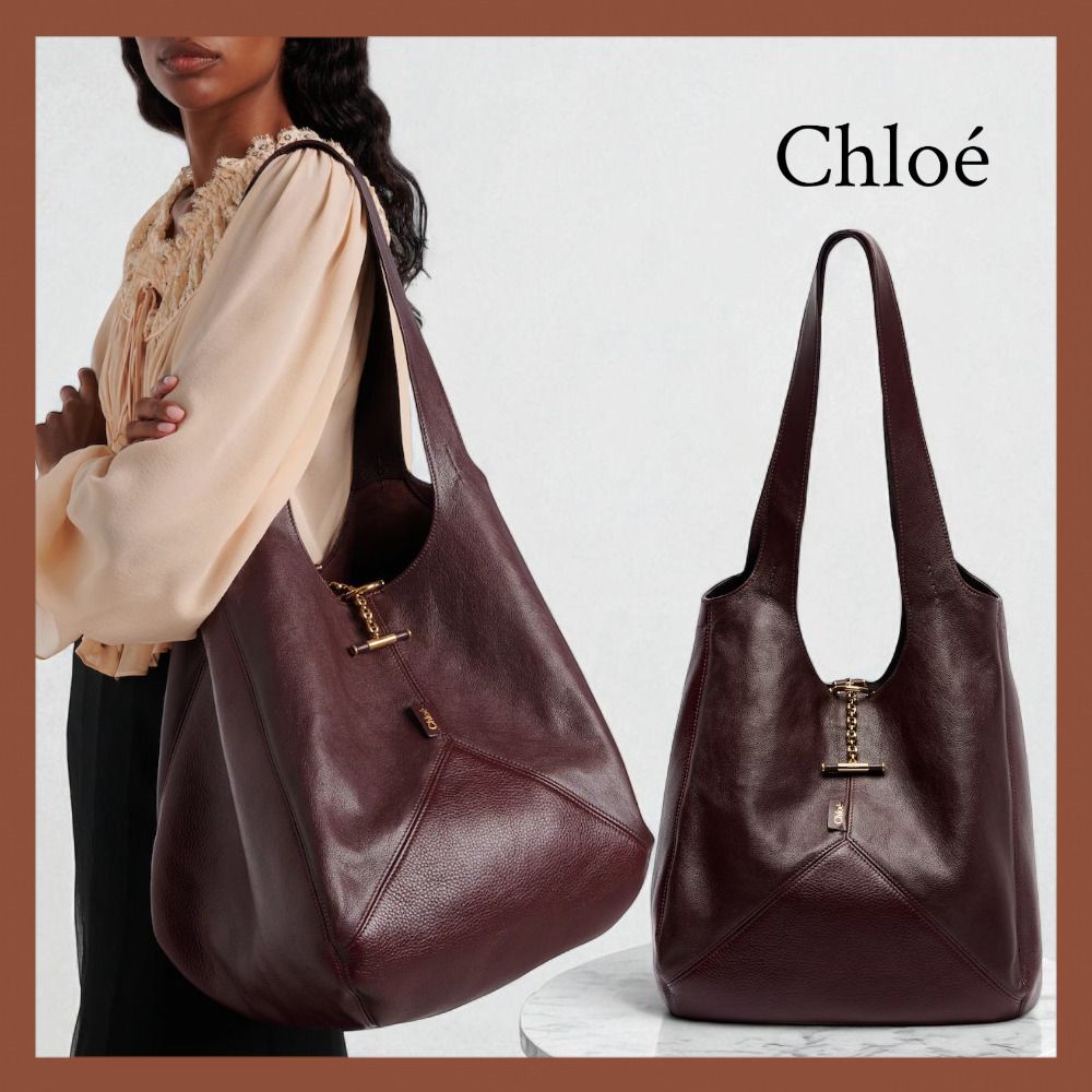 Chloe】クロエ バルーン ミディアム レザー ショルダーバッグ (Chloe