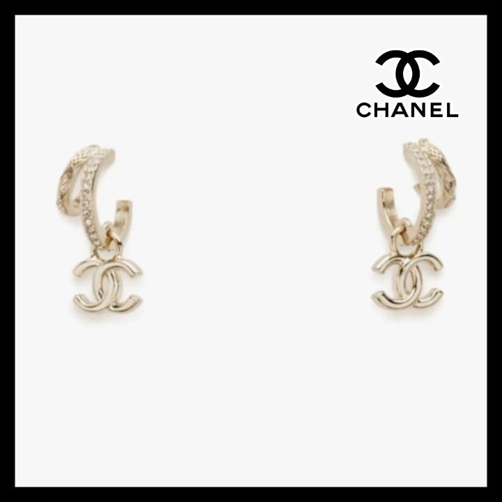 25K♥サイズ感が上品》CHANEL CCロゴ フープ ピアス (CHANEL/ピアス