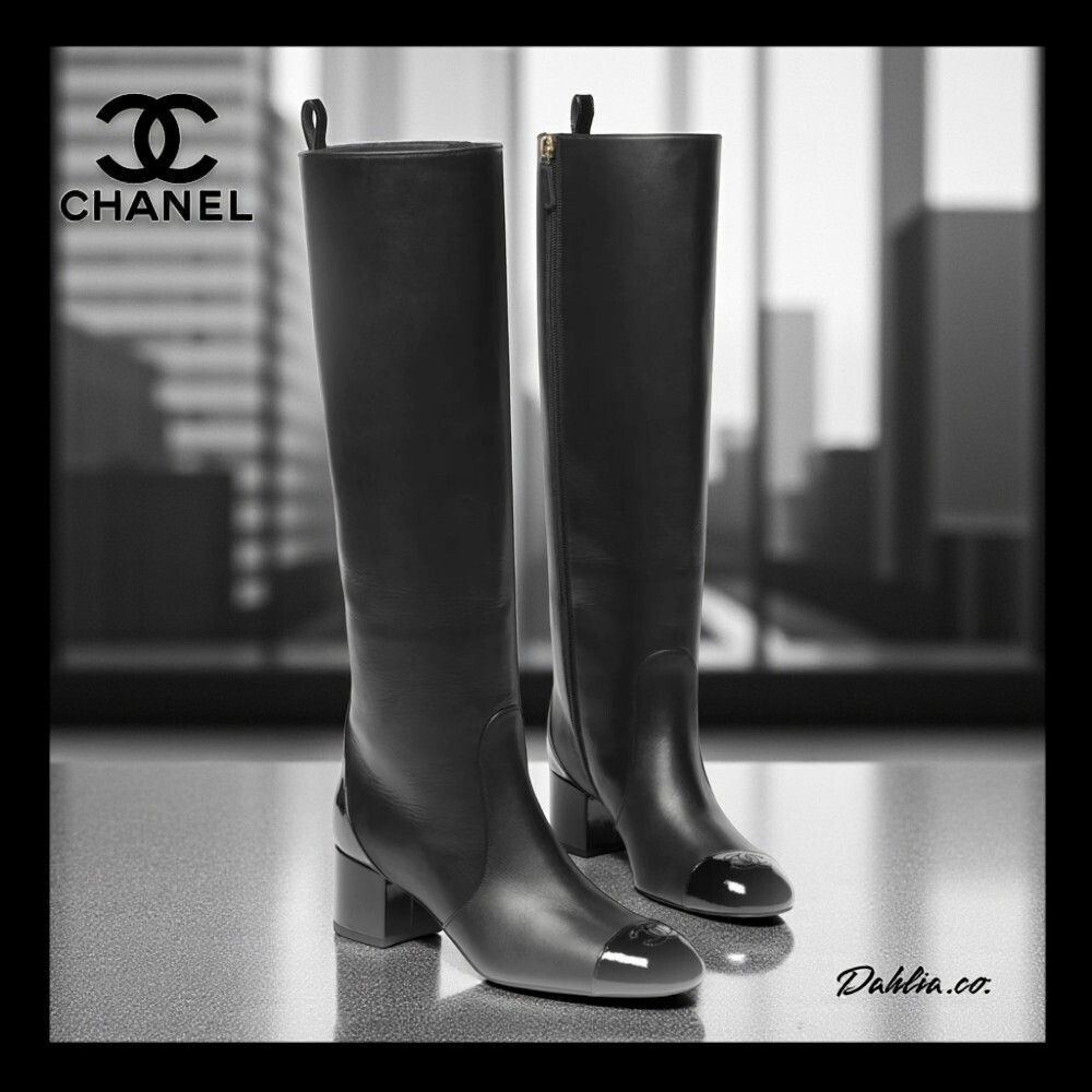 CHANEL 2025/26秋冬 ロングブーツ カーフスキン×パテント美脚 (CHANEL