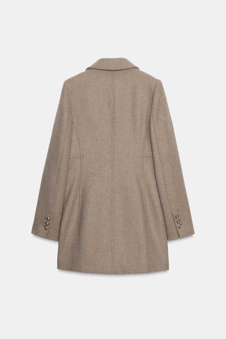 ZARA】ウール混紡ショート丈ダブルブレストコート8473/107/736 (ZARA