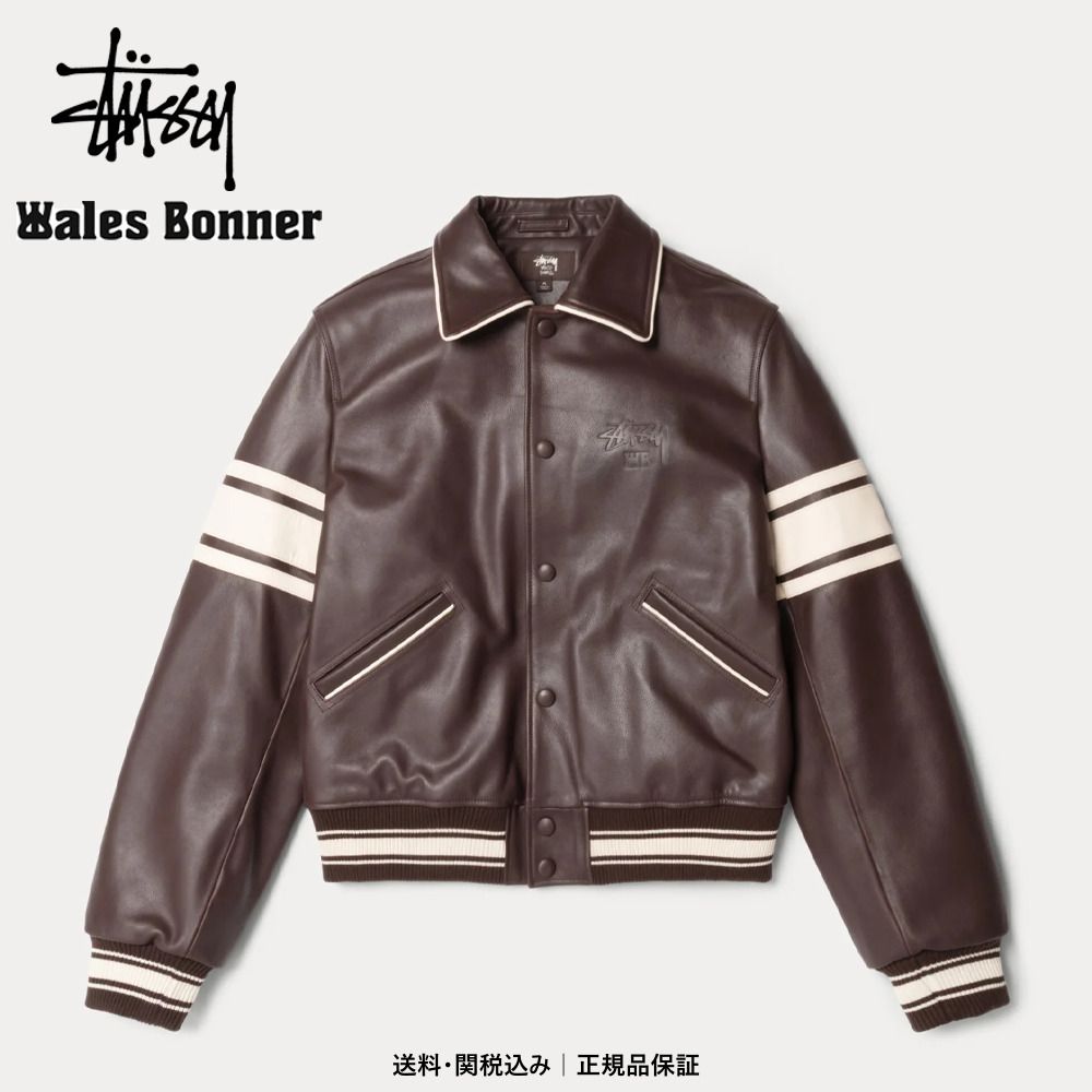 Stussy x Wales Bonner】Leather Varsity Brown (STUSSY/レザー