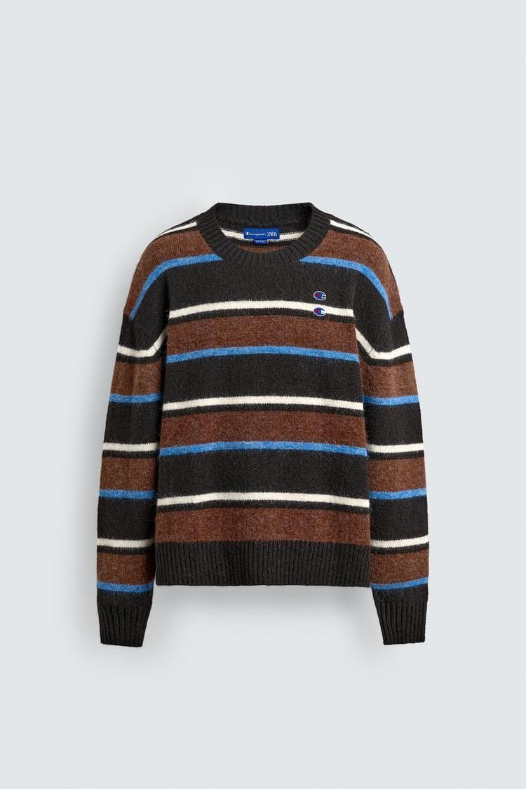 チャンピオン×ZARA ストライプ柄パッチセーター 3920/087/717 (ZARA