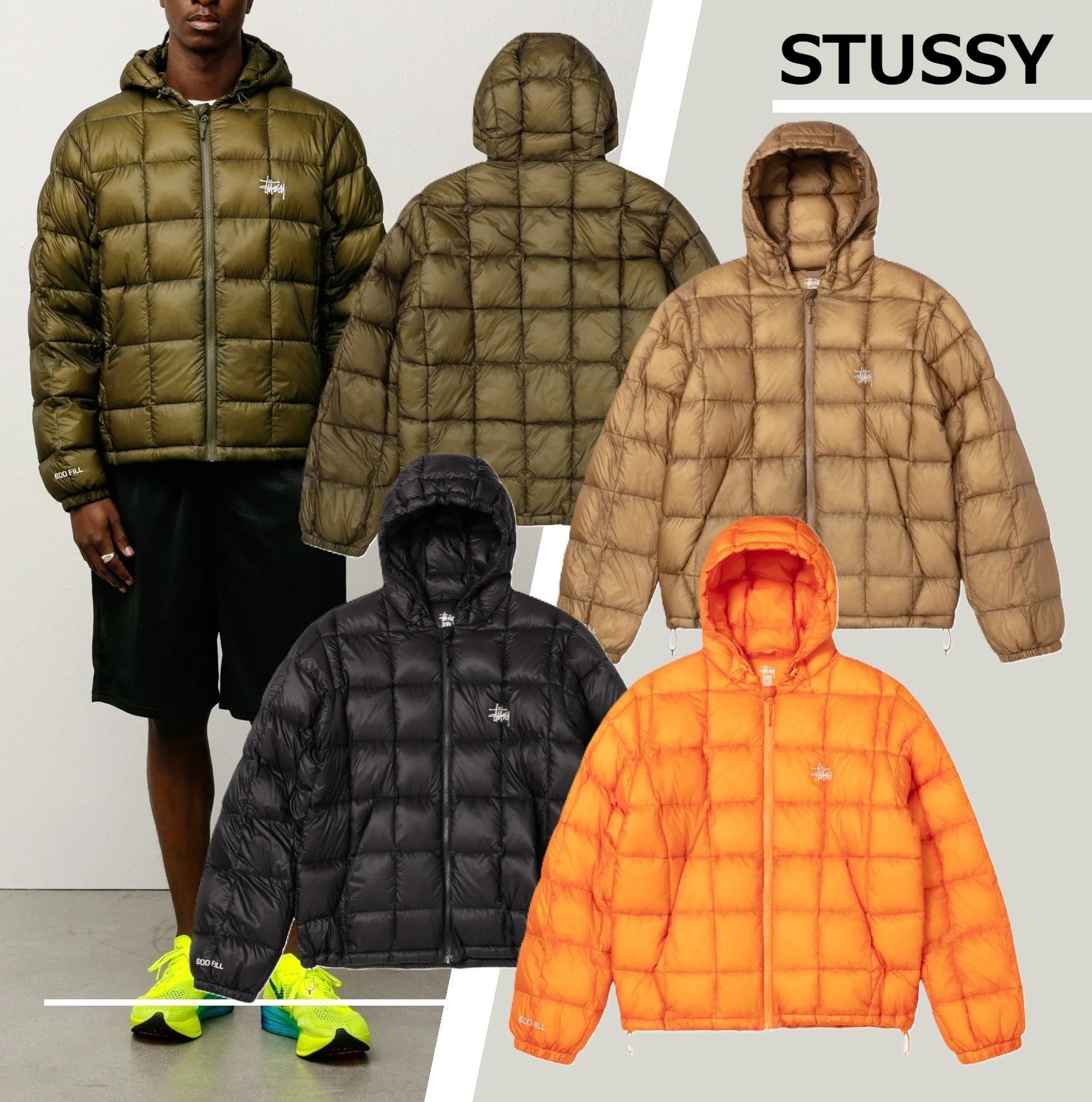 STUSSY】MIDWEIGHT HOODED PUFFER フード パファージャケット (STUSSY