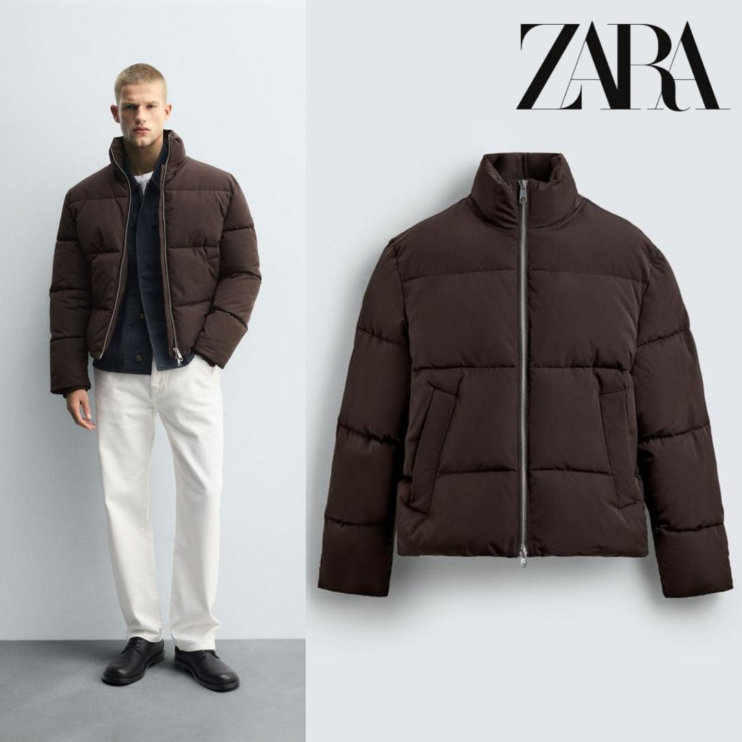ZARA］撥水加工ボクシーフィットパフジャケット (ZARA/ダウン