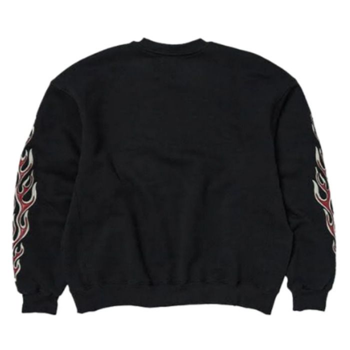 THUG CLUB】サグクラブ/Leather Flame Sweatshirt /スウェット (Thug