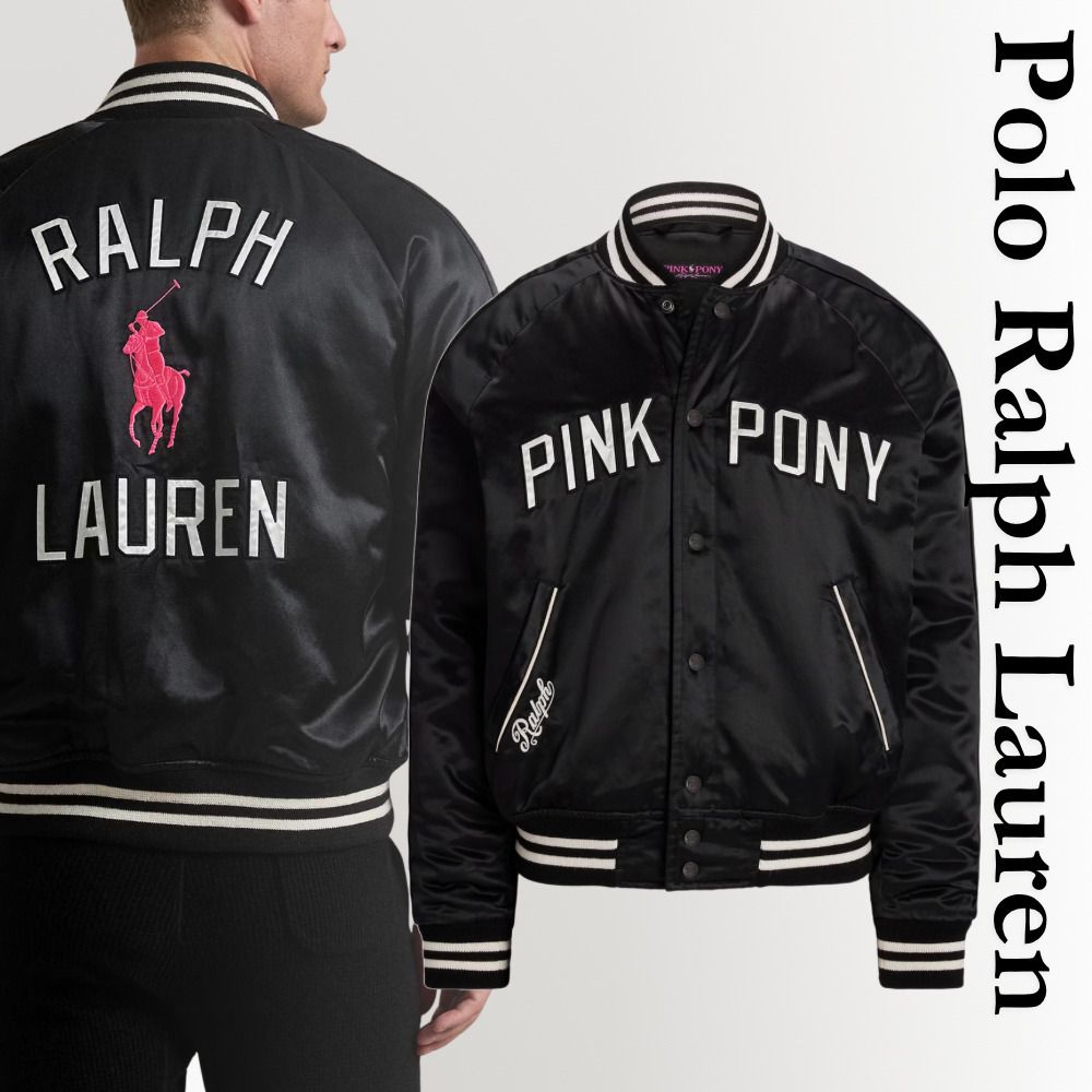 人気の逸品 Polo Ralph Lauren ピンクポニー サテン ジャケット (POLO