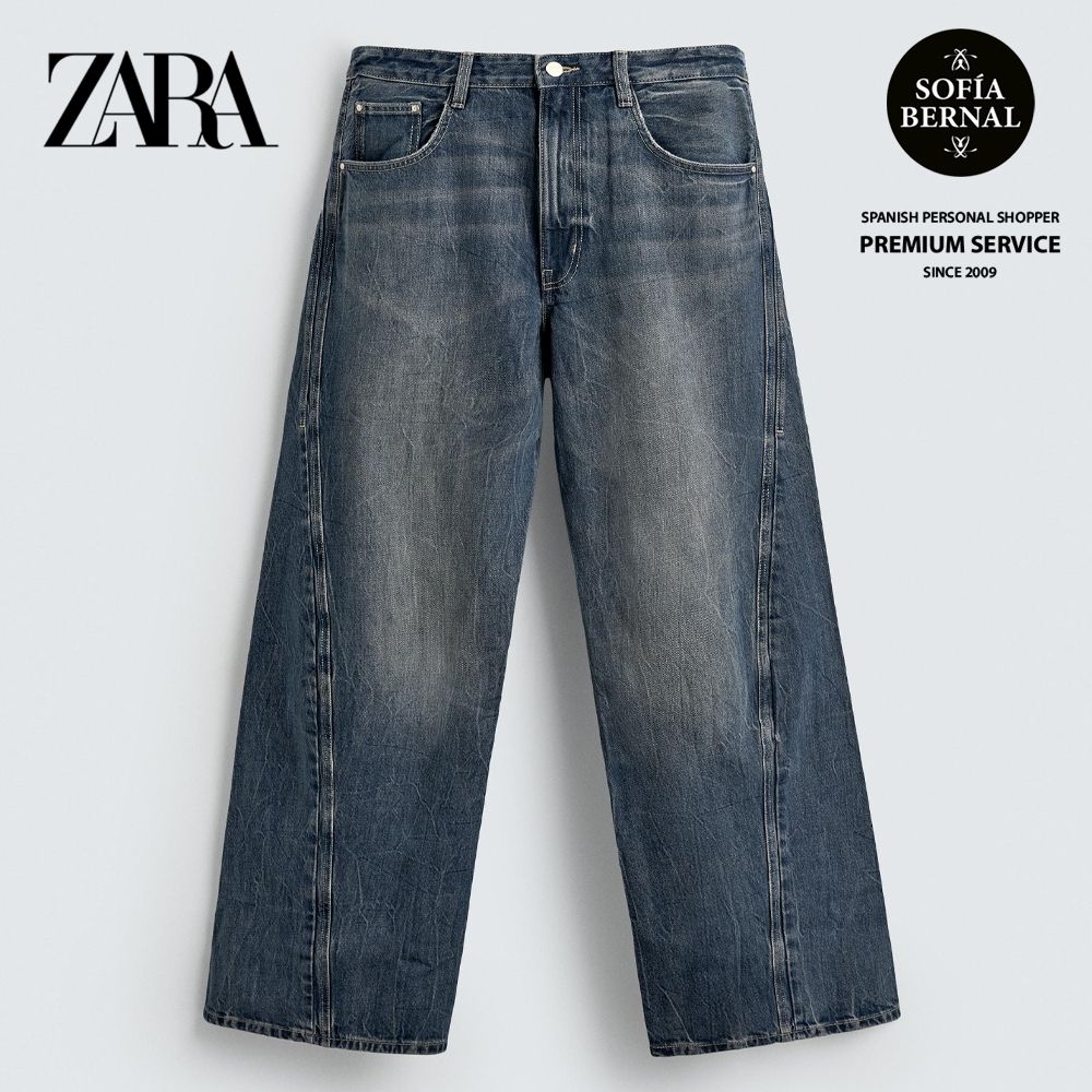 ZARA バギーフィットツイストシームデニムパンツ (ZARA/デニム