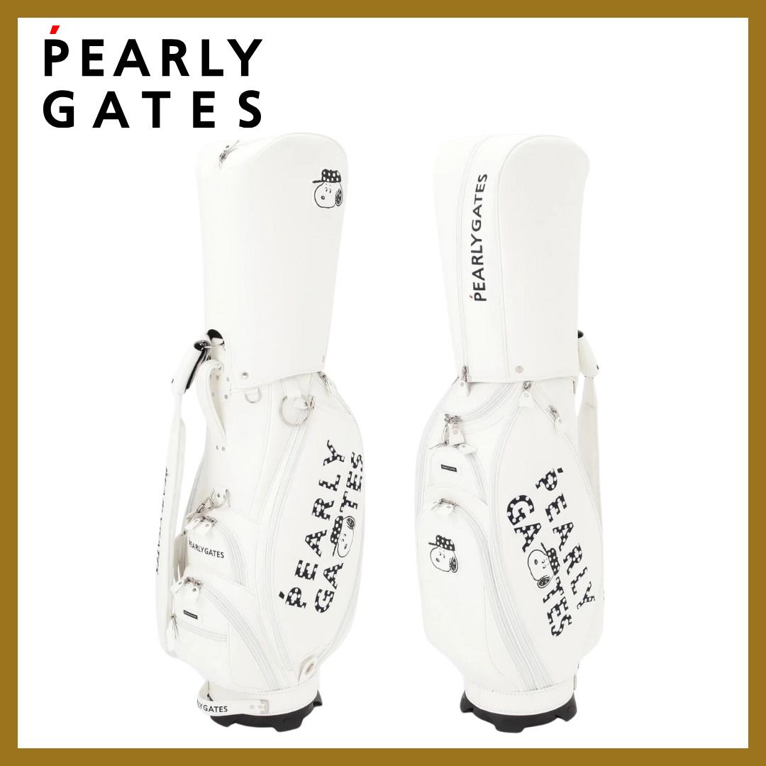 収納ポケット多数◎【PEARLY GATES】SNOOPY 合皮キャディバッグ