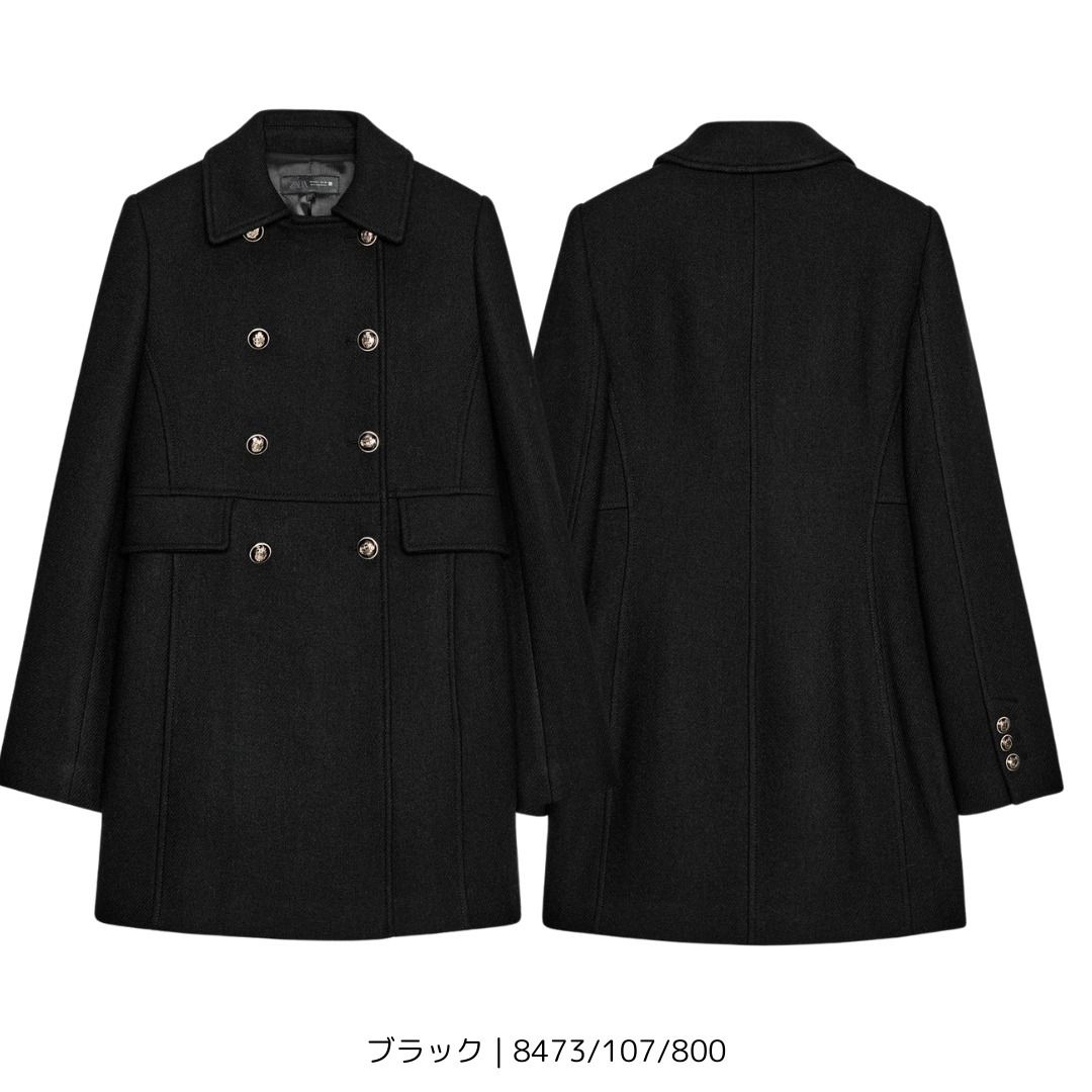 ZARA】NEW ウール混紡ショート丈ダブルブレストコート (ZARA/コート