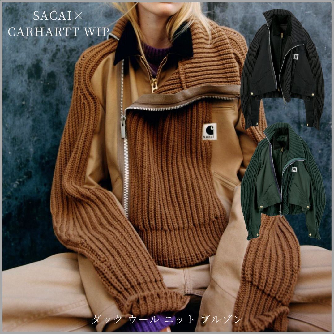 sacai × カーハートWIP】アウター《ダックニットブルゾン》 (sacai