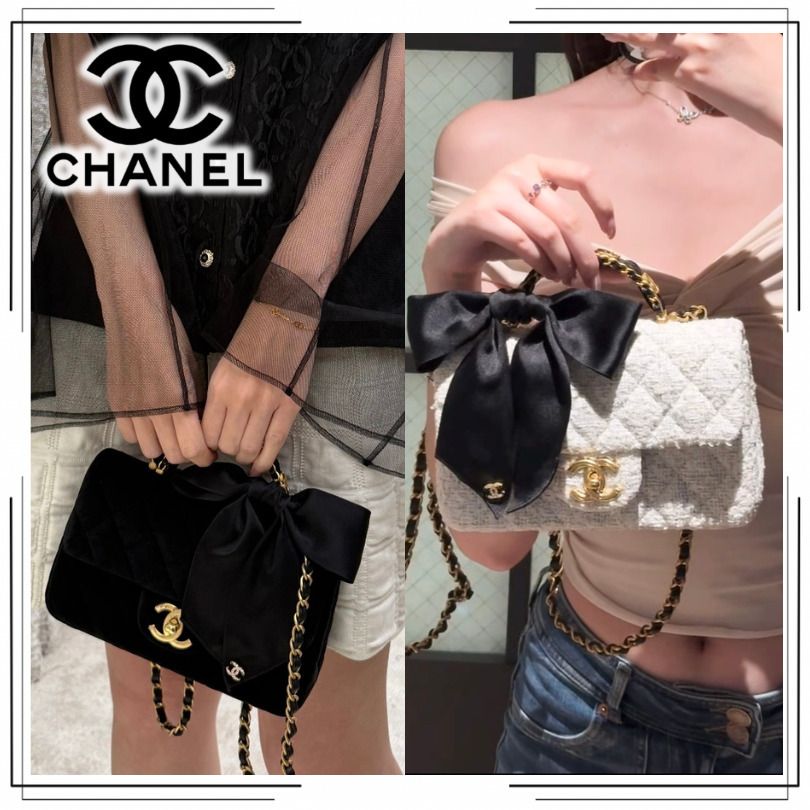 ベルベットで可愛さ引き立つ【CHANEL】ミニフラップバッグ (CHANEL