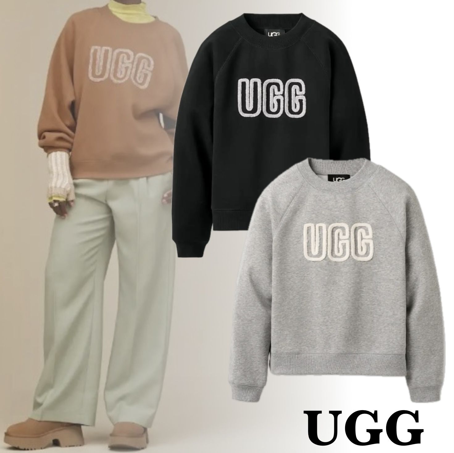 もこもこ ロゴ 】UGG ☆ Logo Crewneckスウェット (UGG/スウェット