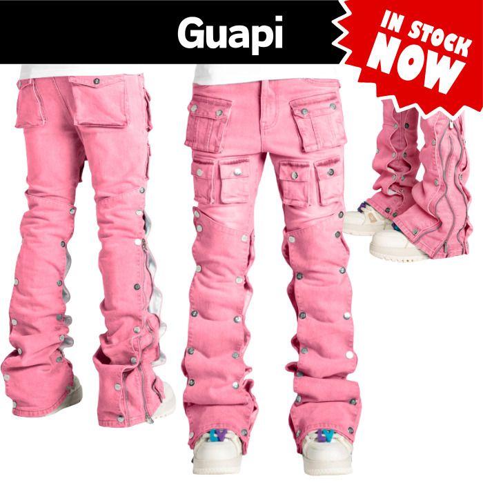 人気 GUAPI Stacked Premium Denim プレミアムデニム ピンク (GUAPI
