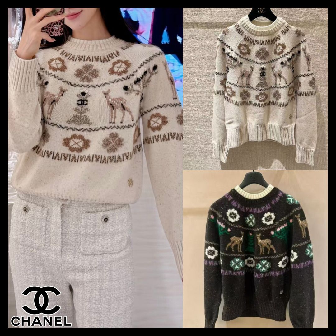 ココネージュ☆有名人着用】CHANEL ニット セーター 鹿 バンビ (CHANEL