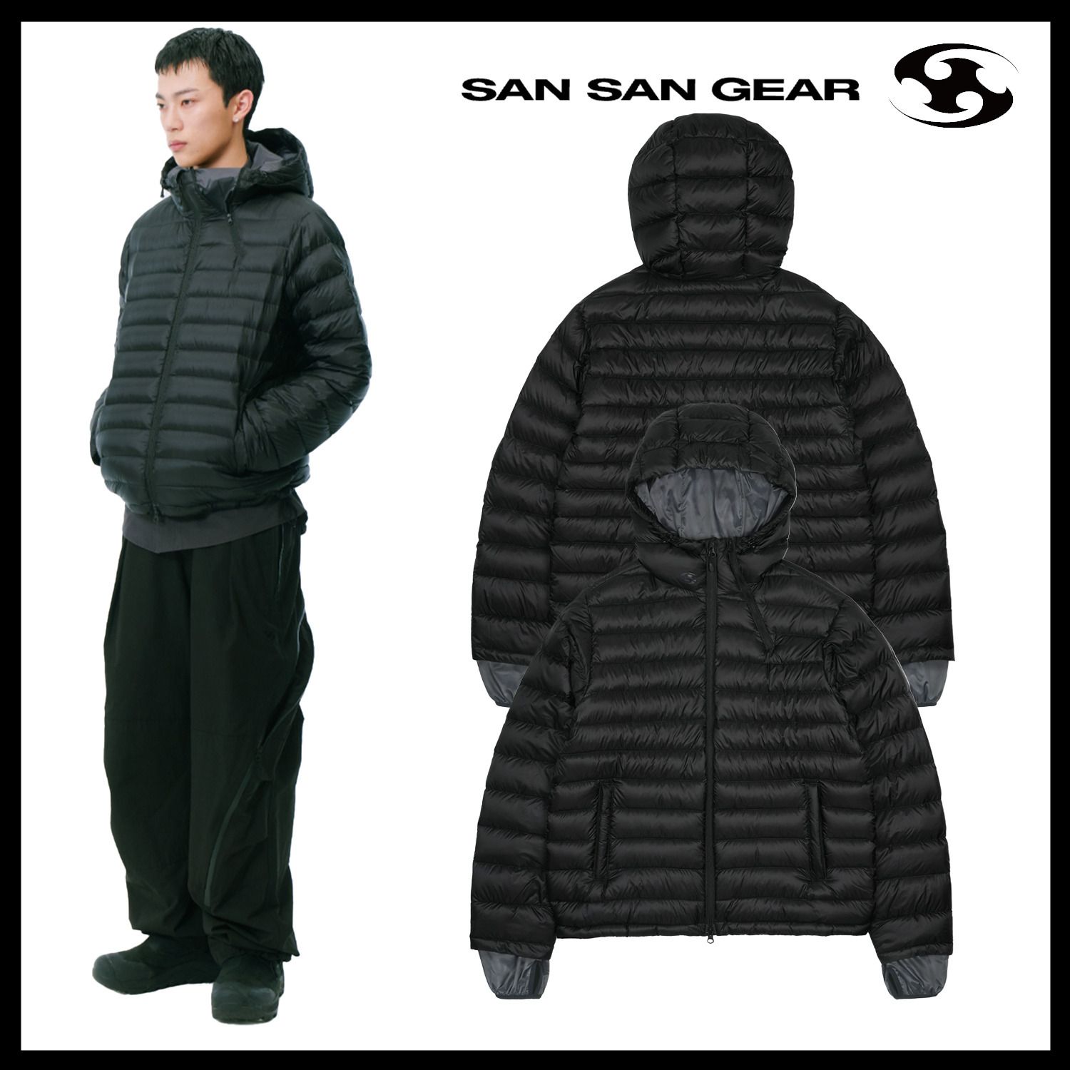 Sansan Gear】Suffix Puffer Jacket BLACK 25FW◇大人気 (San San Gear