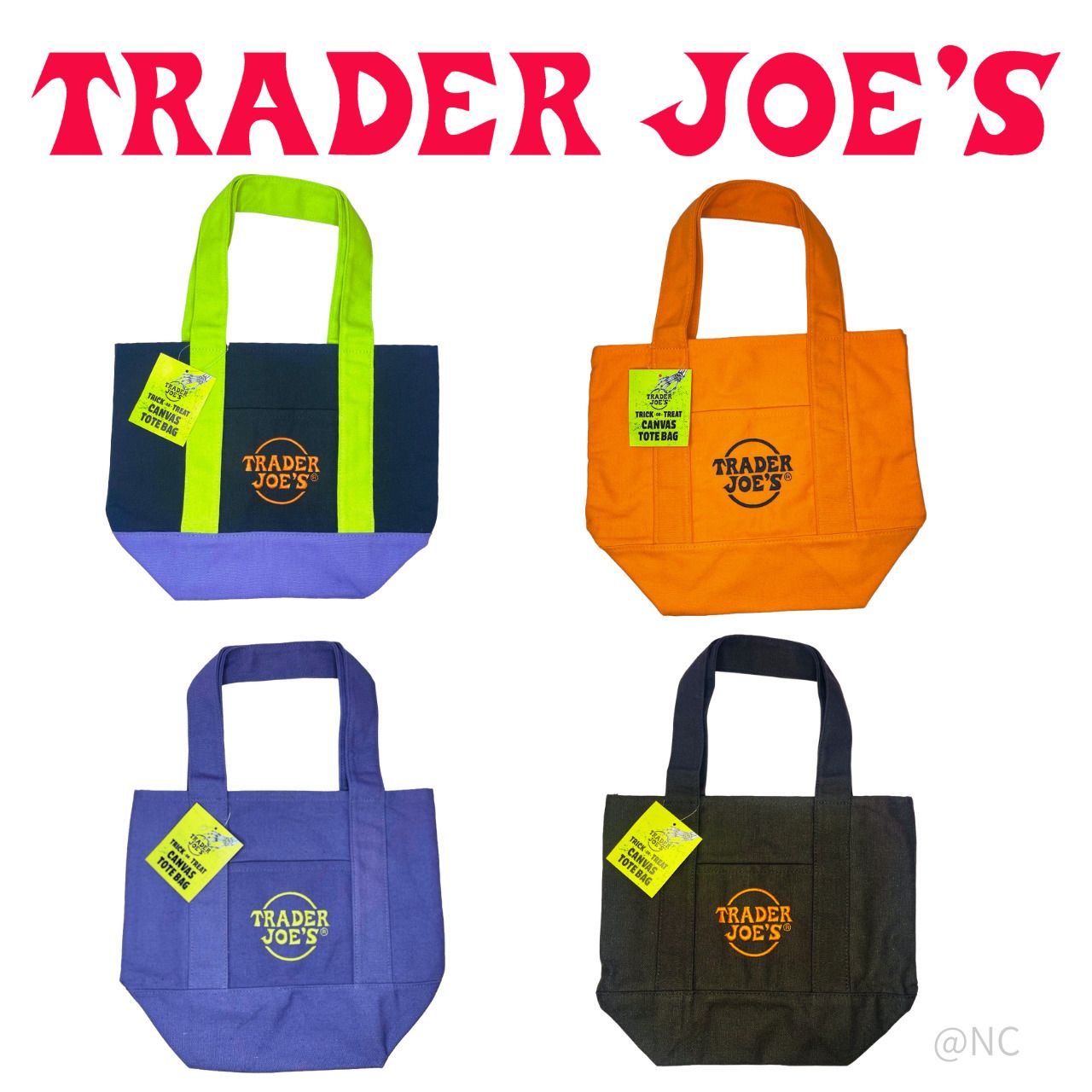 Trader Joe'sトレーダージョーズハロウィンミニトート4色 (Trader