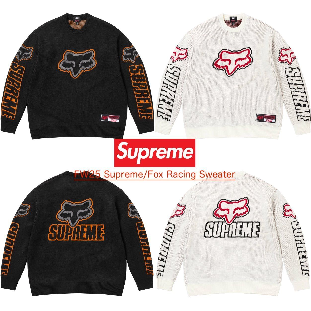 FW25 Supreme Fox Racing Sweater - フォックス レーシング (Supreme
