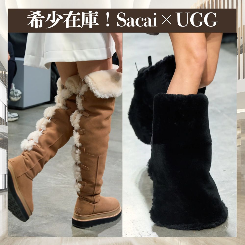 コラボ【sacai】×UGG Thigh High Boot ロングブーツ ファー (sacai