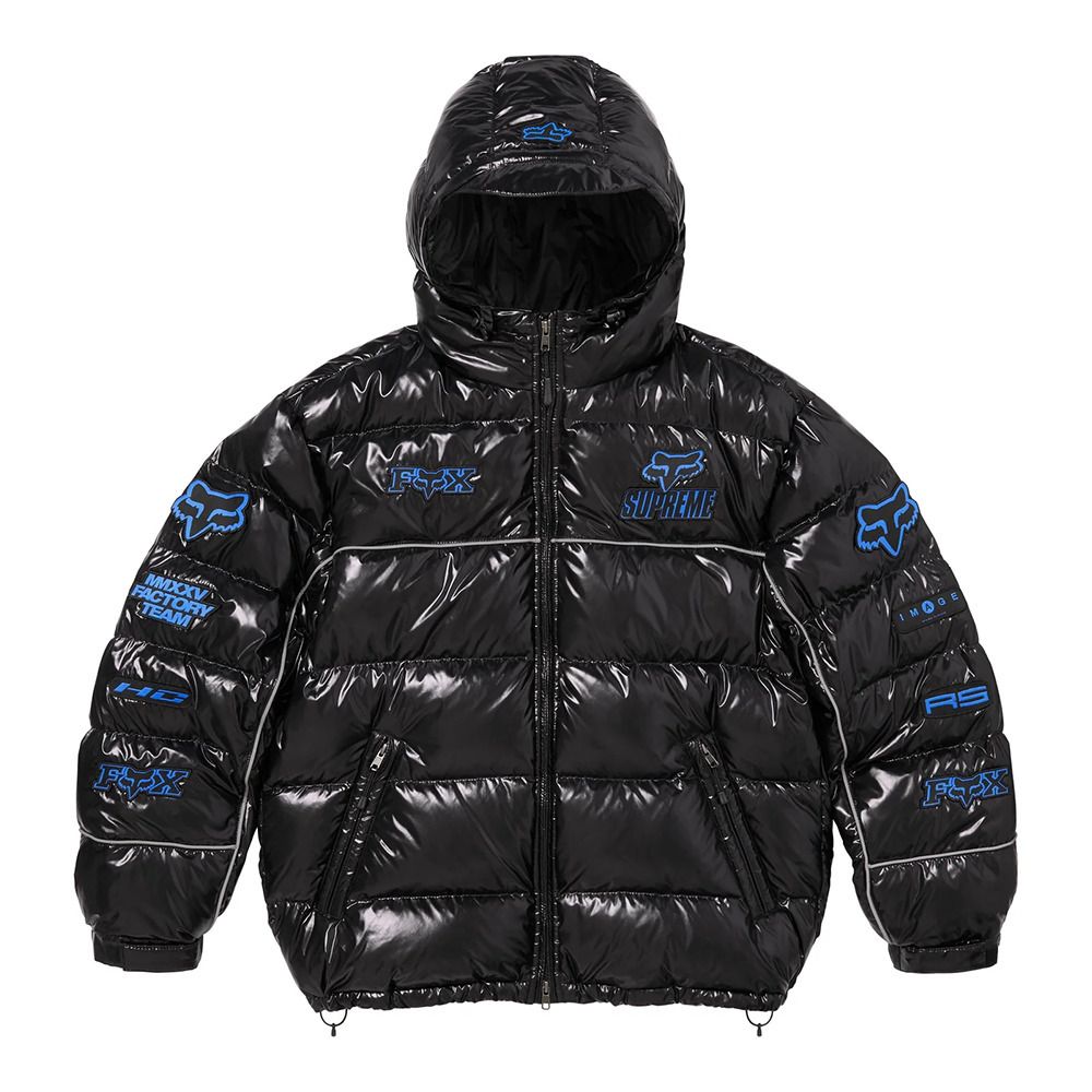 Supreme x Fox Racing】Shiny Down Puffer Jacket Black 25FW (Supreme