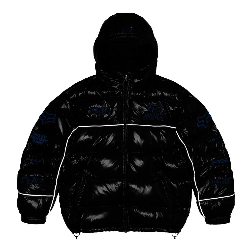 Supreme x Fox Racing】Shiny Down Puffer Jacket Black 25FW (Supreme