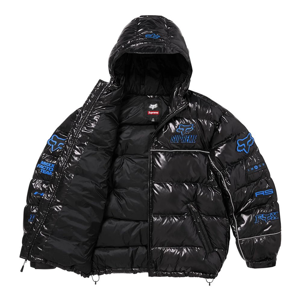 Supreme x Fox Racing】Shiny Down Puffer Jacket Black 25FW (Supreme