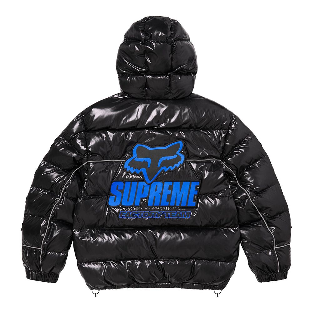 Supreme x Fox Racing】Shiny Down Puffer Jacket Black 25FW (Supreme