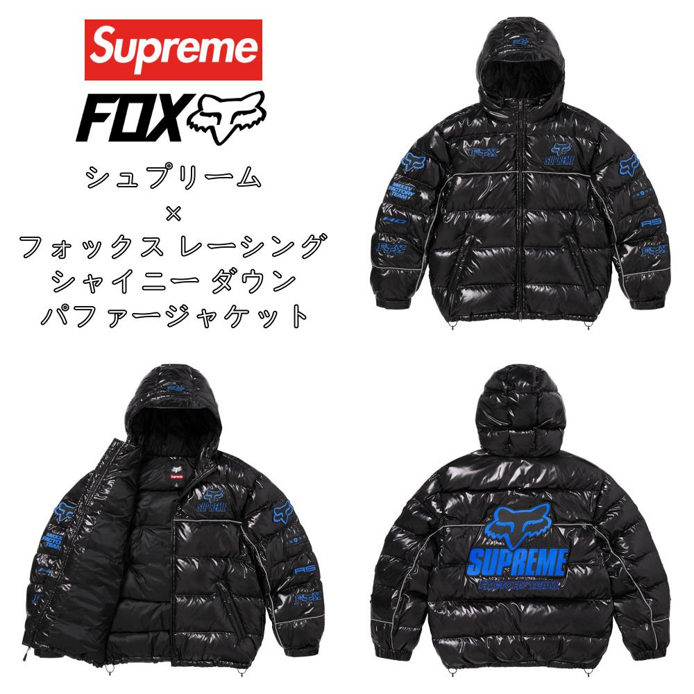 Supreme x Fox Racing】Shiny Down Puffer Jacket Black 25FW (Supreme