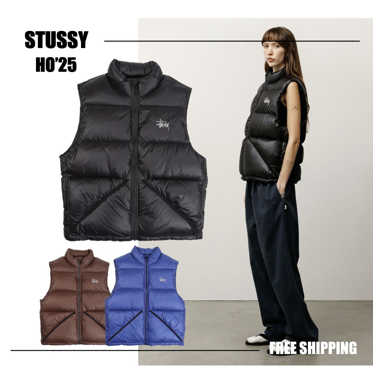 STUSSY HO'25】ステューシー Micro Ripstop Down Vest ベスト (STUSSY
