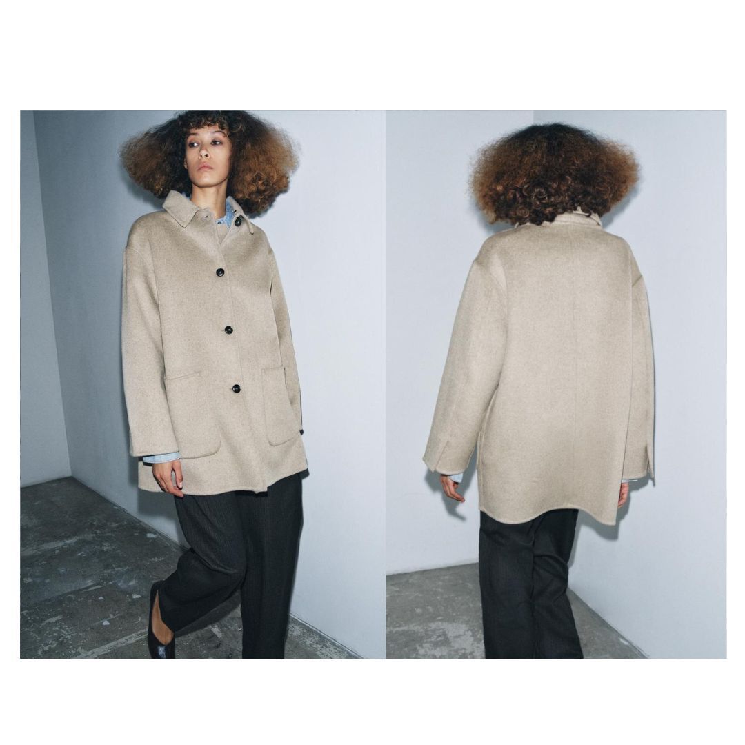 ZARA】ZW COLLECTION フェイクファー襟付きウールコート (ZARA/コート