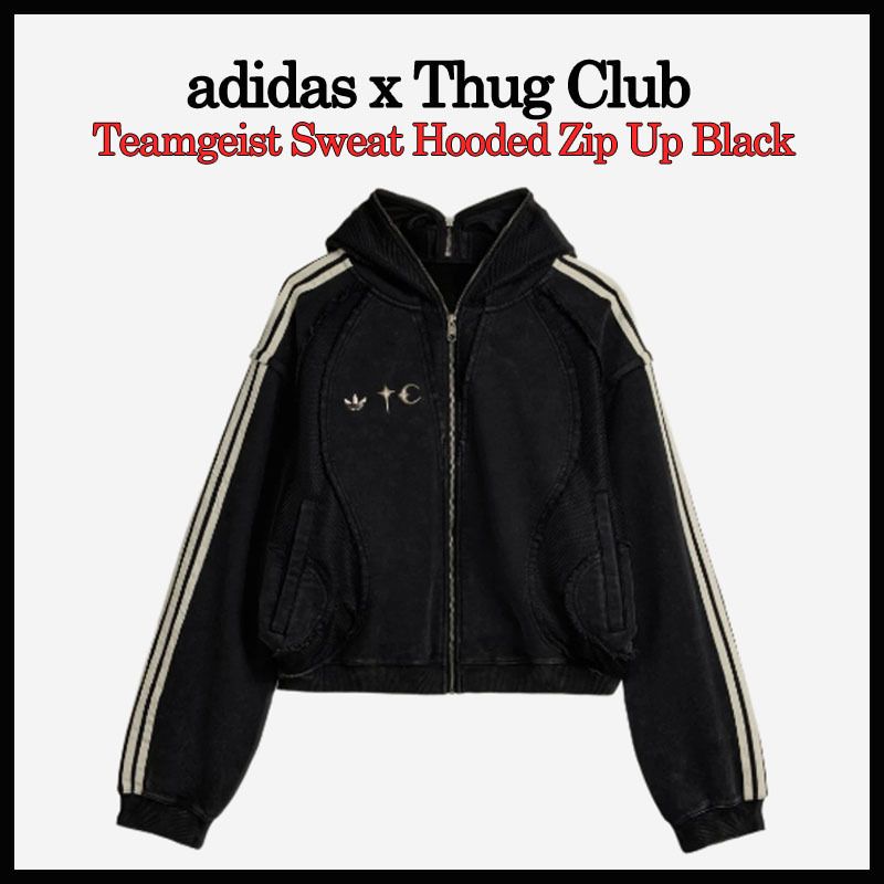 ADIDAS X THUG CLUB】TEAMGEIST SWEAT HOODED ZIP UP BLACK (Thug Club