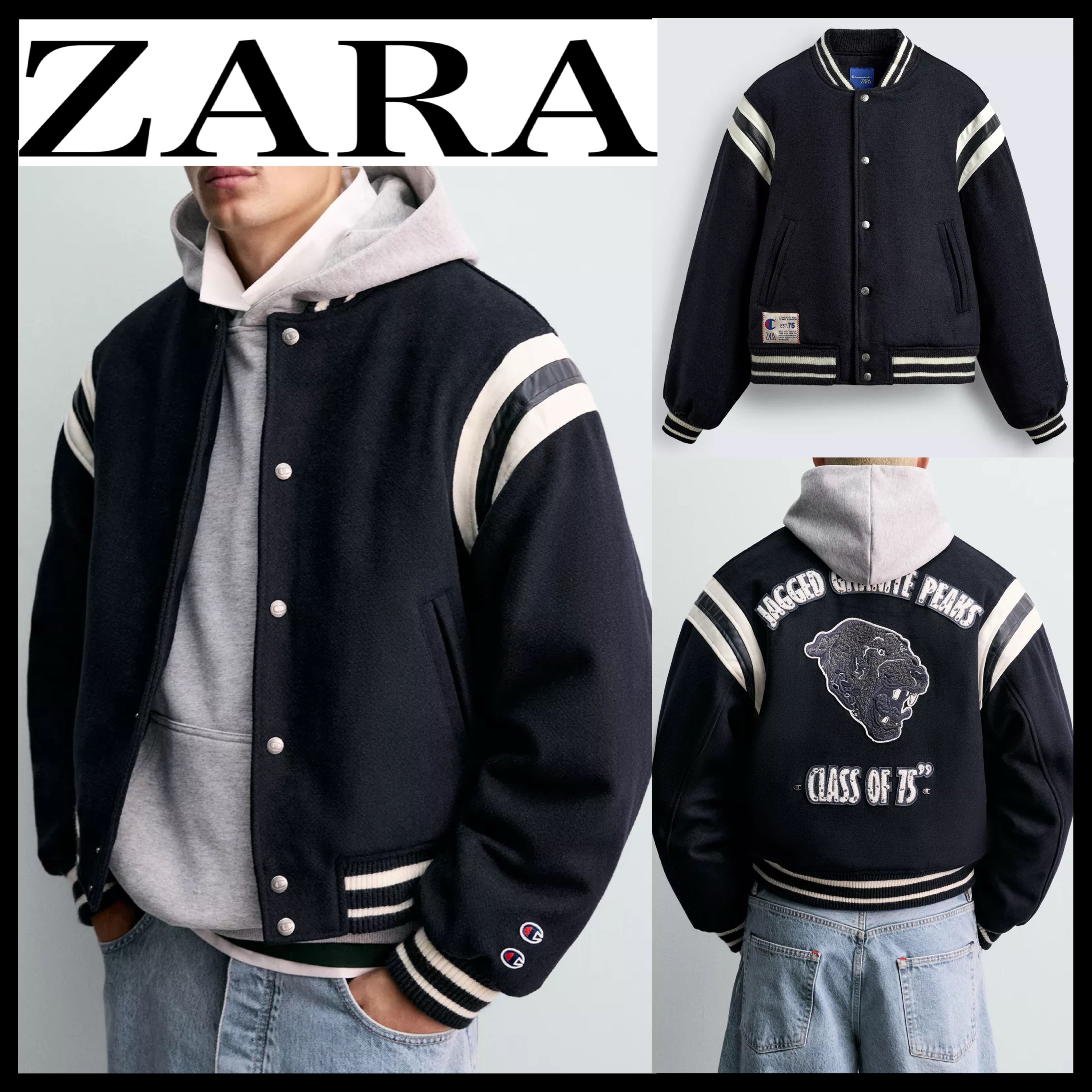 送関込み☆ZARA x Champion☆中綿入り スタジャン/ジャケット (ZARA
