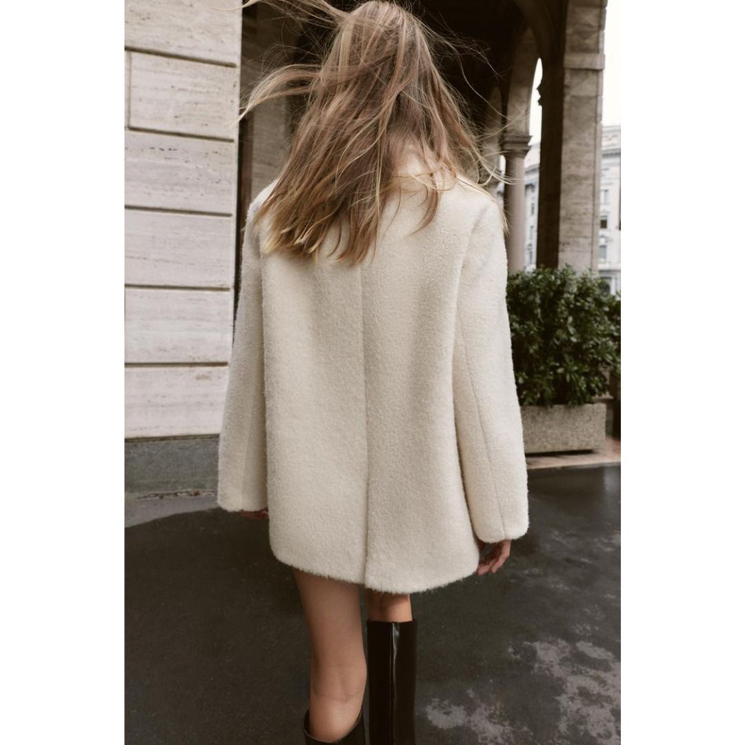 ZARA］ブークレダブルブレストミディ丈コート (ZARA/コート) 8073/328