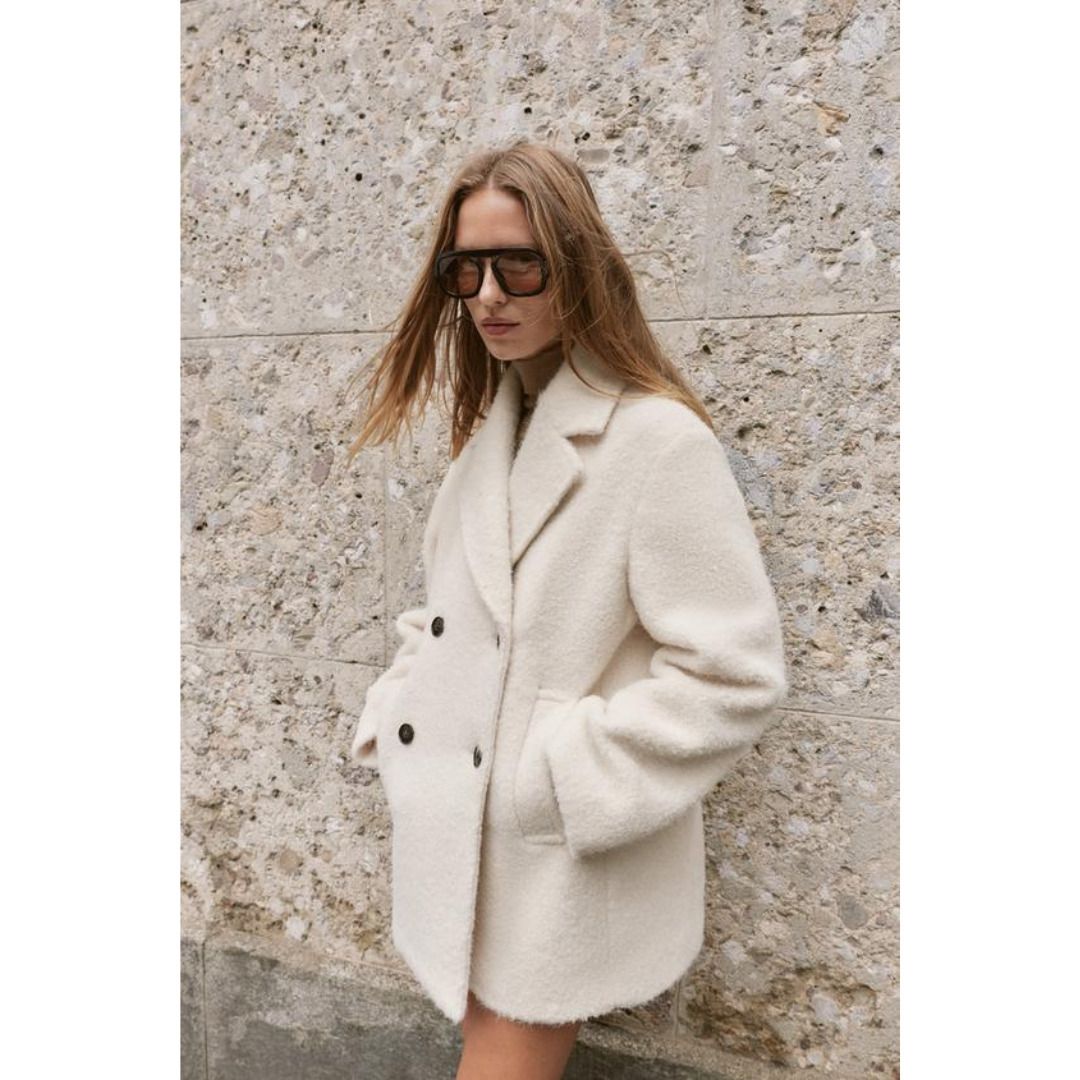 ZARA］ブークレダブルブレストミディ丈コート (ZARA/コート) 8073/328