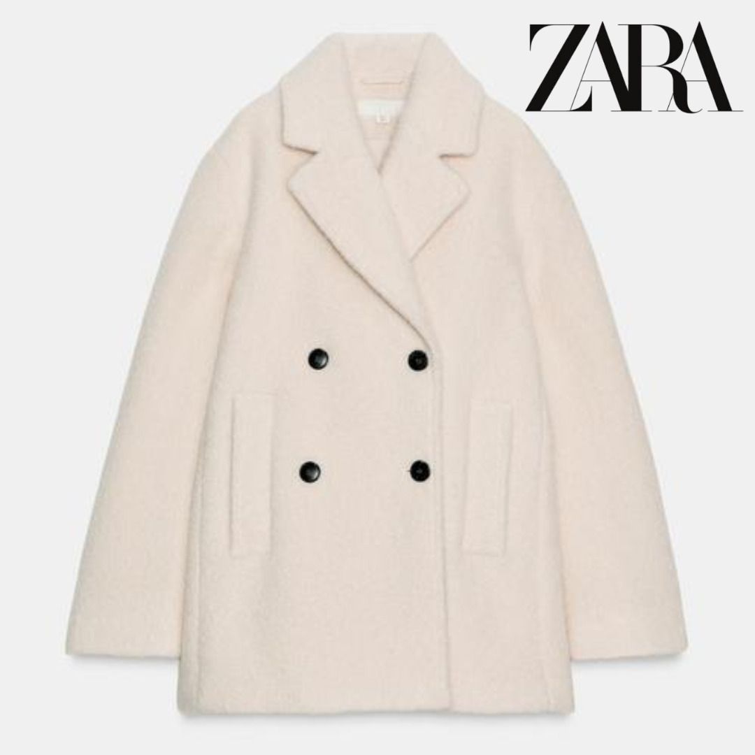 ZARA］ブークレダブルブレストミディ丈コート (ZARA/コート) 8073/328