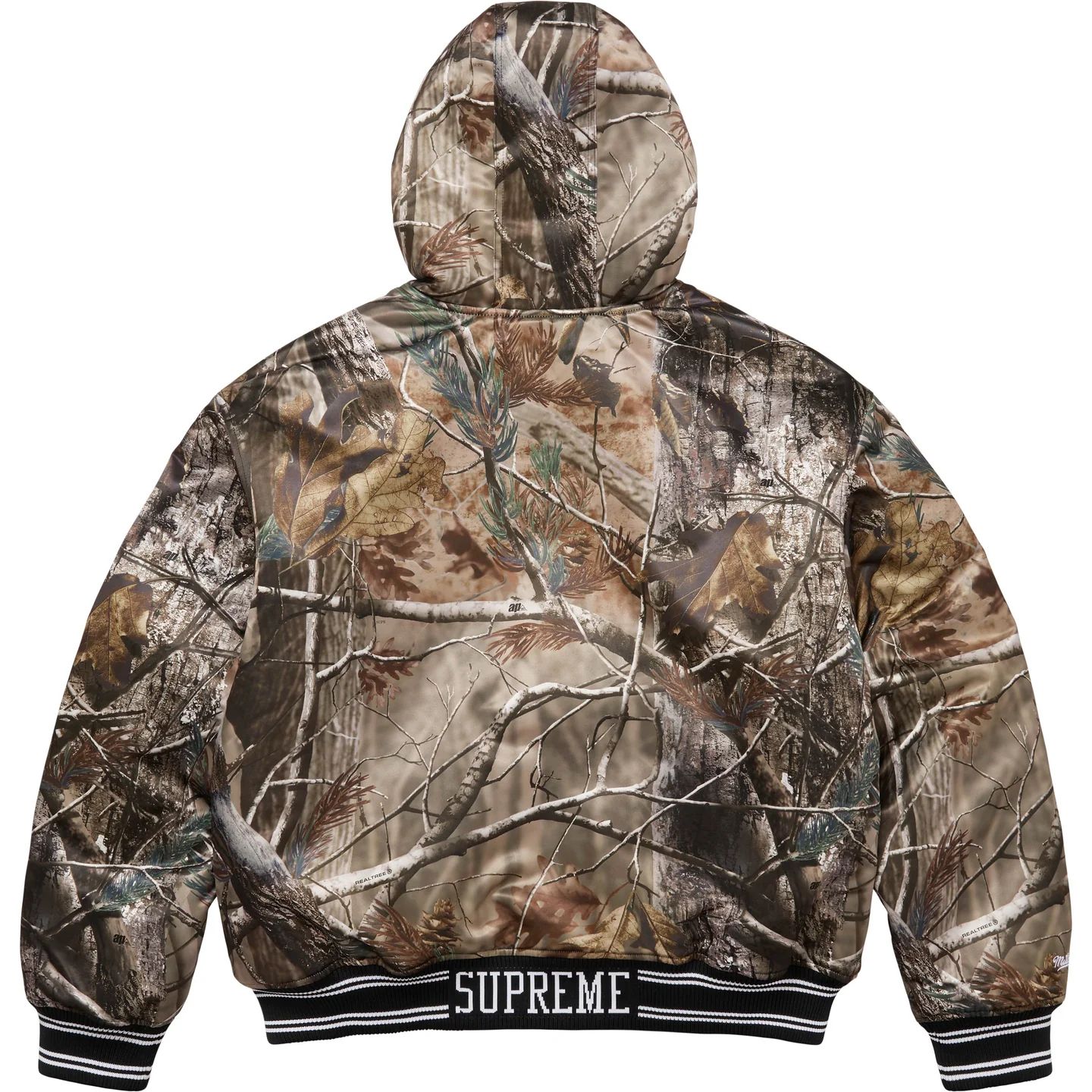 Supreme x Mitchell & Ness】Lined Hood Satin Varsity Jacket