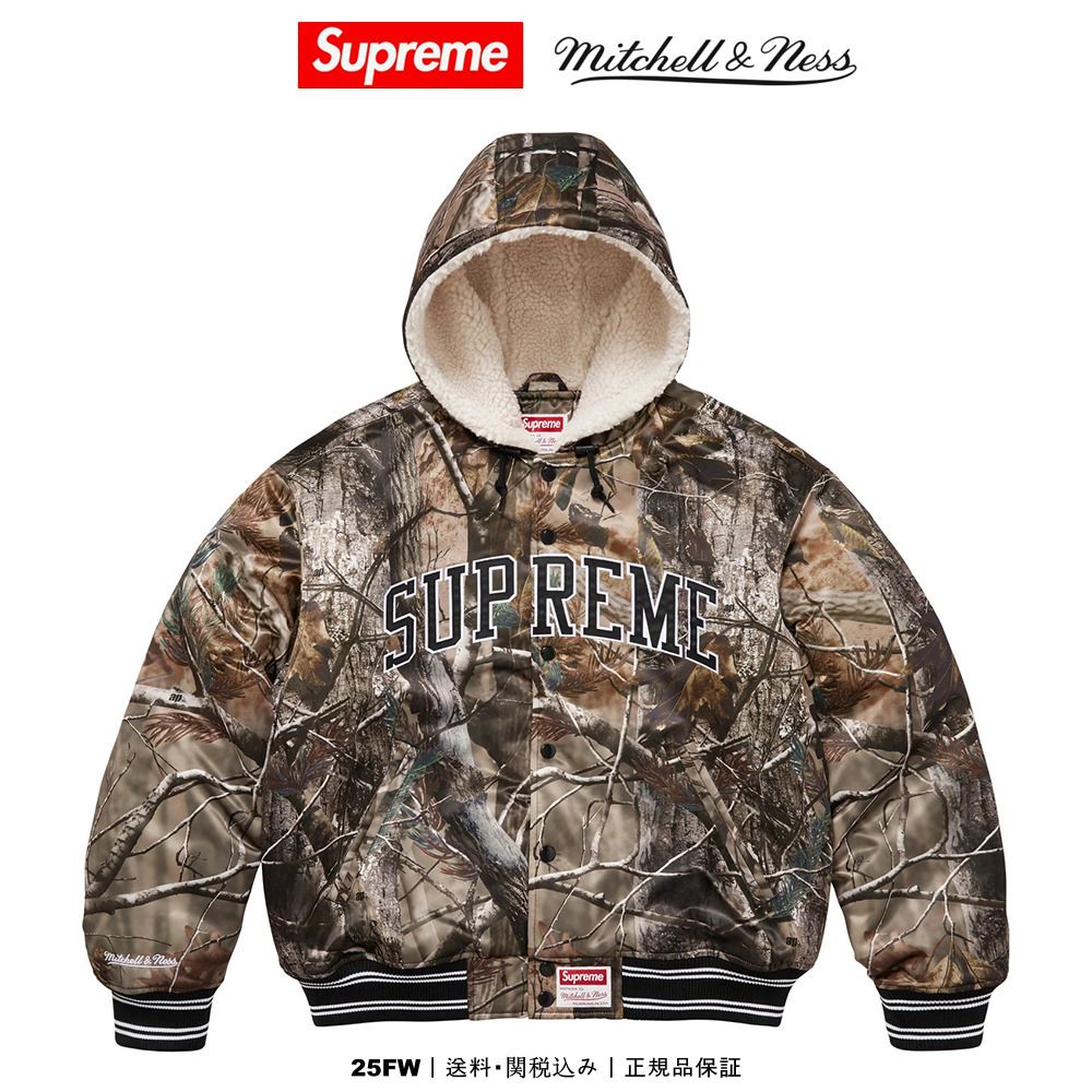 Supreme x Mitchell & Ness】Lined Hood Satin Varsity Jacket