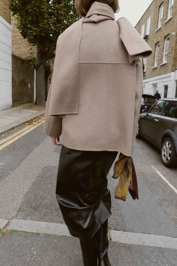 選べる匿名国内配送/ZARA ウール ショートスカーフコート (ZARA/コート