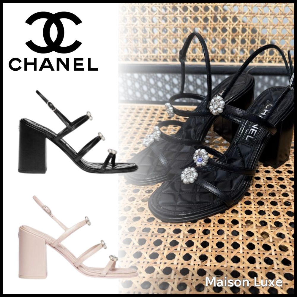 上品ビジューデザイン【CHANEL】ラグジュアリー サンダル (CHANEL