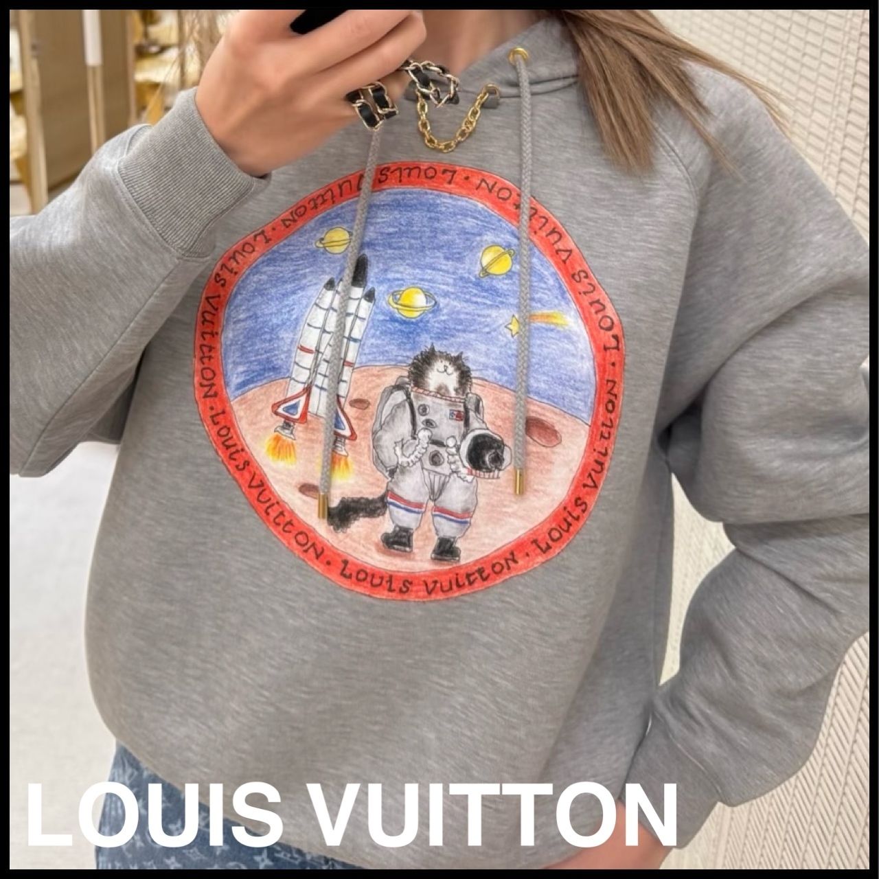広瀬すずさん着用】ルイヴィトン キャットスタンプ フーディ (Louis